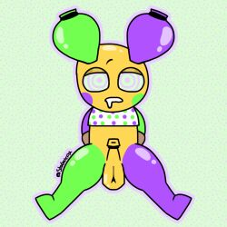 balloon dandy&#039;s_world drool green_skin inflatable looey_(dandy&#039;s_world) male_only malesub non-human_penis pov_dom purple_skin ring_eyes spread_legs starasterisk yellow_skin