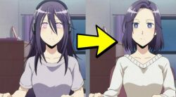  before_and_after blue_eyes breasts domestication empty_eyes expressionless female_only femsub happy_trance headphones hypnotic_audio kyrid_(manipper) large_breasts long_hair manip milf mole moriko_morioka purple_hair recovery_of_an_mmo_junkie short_hair smile solo spiral_eyes stepfordization symbol_in_eyes 