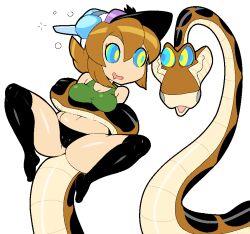 breasts brown_hair coils disney femsub happy_trance hypnofood hypnotic_eyes kaa kaa_eyes large_breasts mighty_switch_force panties patricia_wagon short_hair snake the_jungle_book underwear