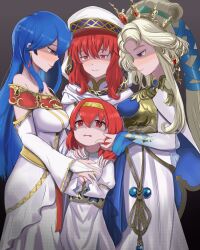  age_difference blonde_hair blue_eyes blue_hair corruption elice_(fire_emblem) female_only femsub fire_emblem fire_emblem_mystery_of_the_emblem glowing_eyes lena_(fire_emblem) maria_(fire_emblem) nintendo nyna_(fire_emblem) red_eyes red_hair shincito 