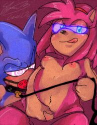 amy_rose blush breasts erect_nipples femdom furry glowing glowing_eyes hedgehog_girl hypnotic_eyes malesub manip nipples soina sonic_the_hedgehog sonic_the_hedgehog_(series) spiral_eyes symbol_in_eyes tongue tongue_out topless underwear