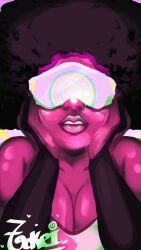 afro animated animated_gif garnet happy_trance red_skin spiral_eyes steven_universe tokei-chan visor