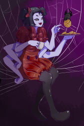  bug_girl fangs femsub happy_trance muffet multiple_arms multiple_eyes open_mouth pantyhose purple_skin ring_eyes spider spider_girl spiderweb twintails undertale 