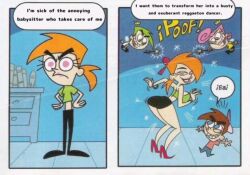  ass_focus babysitter before_and_after cosmo fairly_oddparents_(series) femsub magic orange_hair timmy_turner transformation twerk vicky wanda_(fairly_oddparents) 