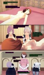3d bottomless cyanstargazer fate/grand_order fate_(series) femsub happy_trance lily_(spy_classroom) maid mashu_kyrielight nude persona_(series) persona_3 spy_classroom text topless yukari_takeba