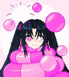  black_hair bubble coils drool fabius female_only femsub hair_ribbon happy_trance high_school_dxd hypnotic_eyes long_hair pixel_art rubyred_(va) serafall_leviathan smile sound twintails video voice_acted 