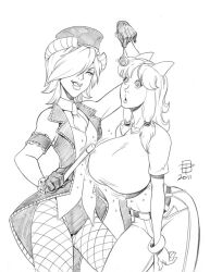 animal_ears arm_bands breast_expansion breasts callmepo clothed dazed female_only femdom femsub fishnets gloves greyscale hat huge_breasts long_hair magic magician monochrome original pendulum short_hair spiral spiral_eyes symbol_in_eyes tie top_hat traditional