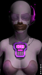 3d bodysuit breasts dark_skin expressionless female_only femsub goggles headphones hood original robotization tech_control topless voyer white_eyes