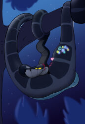 black_sclera breasts disney femsub huge_breasts kaa kaa_eyes maledom naomi_(penken) night nude original outdoors penken snake the_jungle_book trees vore yellow_sclera