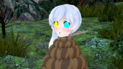 3d asphyxiation bikini blue_lipstick breasts cleavage coils disney femsub jungle kaa kaa_eyes koikatsu! large_breasts large_hips lipstick long_hair maledom mrkoiru open_mouth outdoors ponytail rwby scars side_ponytail silver_hair snake swimsuit the_jungle_book weiss_schnee