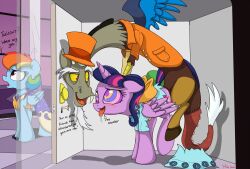 animals_only blush discord dress_shirt drool femsub happy_trance hat hooves horns horse hypnotic_eyes kaa_eyes long_hair maledom mistydash multicolored_hair my_little_pony non-human_feet open_mouth pegasus pink_hair purple_eyes purple_hair rainbow_dash rainbow_hair red_eyes sex short_hair smile text tongue tongue_out torn_clothes twilight_sparkle unicorn vaginal wings yellow_sclera