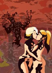 blonde_hair bottomless breasts captain_planet_(series) crimson_(stepfordcrimson) dina-m doctor_blight earrings femsub ferngully_the_last_rain_forest heavy_eyelids hexxus jewelry large_breasts maledom nude original smoke sub_on_sub topless