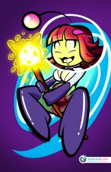 coremindsdark green_skin hypnotic_light luna_(mighty_milky_way) mighty_milky_way red_hair spiral_eyes tagme