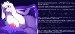  absurdres blush bottomless breasts caption caption_only desertkaiju dialogue female_only femdom furry goat_girl large_breasts male_pov manip milf mommy nipples nude open_mouth overlordmiles_(manipper) pov pov_sub smile text tongue topless toriel_dreemurr undertale wholesome 