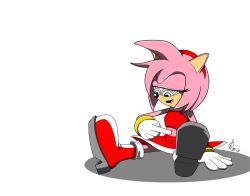 amy_rose drool female_only femsub furry happy_trance hedgehog_girl midriff navel navel_play open_mouth redknifewielder sitting solo sonic_the_hedgehog_(series) spiral_eyes symbol_in_eyes