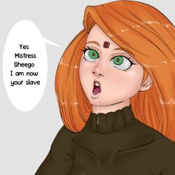 absurdres disney drool female_only femdom femsub hypnotic_accessory kim_possible kim_possible_(series) microchip red_hair tech_control text tomo86