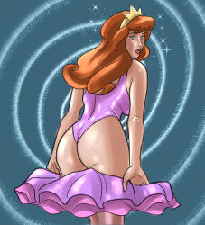 ass crown daphne_blake dazed empty_eyes expressionless female_only femsub frelncer ghost_clown jewelry leotard long_hair looking_at_viewer looking_back orange_hair scooby-doo_(series) solo tutu undressing