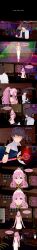  absurdres black_hair clothed dialogue english_text femsub fire_emblem fire_emblem_awakening long_hair maledom nintendo no_eyes olivia_(fire_emblem) pink_eyes pink_hair serene_grace short_hair staff stripper text 