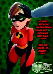  3d blender brain_drain brown_hair drool elastigirl eye_roll femsub glowing_eyes helen_parr instant_loss milf super_hero supercasket text the_incredibles 