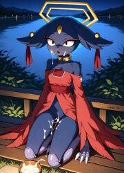 ai_art brain_drain cat_ears cat_girl collar cum cum_in_pussy cum_on_body cum_on_face empty_eyes femsub furry gou_mang harpy_girl hypnotic_accessory jackie_pie_(generator) kimono kneeling nine_sols small_breasts tech_control