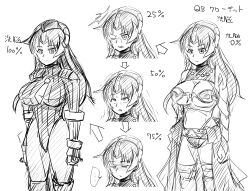  before_and_after claudette_vance empty_eyes expressionless femsub queens_blade sketch street_fighter tagme tousyoku translation_request 