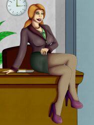 absurdres adekvatx female_only office_lady pantyhose solo twintails