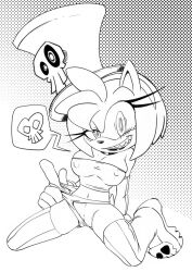  amy_rose blush boom_boo boots erect_nipples femsub furry gloves greyscale hat heart hedgehog_girl kandlin looking_at_viewer opera_gloves panty_pull possession short_hair sonic_the_hedgehog_(series) thigh_boots 