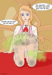 blonde_hair dirty_feet esther_(final_fantasy_vii) final_fantasy final_fantasy_vii foot_focus rosera smell spiral_eyes square_enix