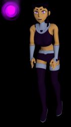3d alien alien_girl black_hair blackfire boots breasts clothed dc_comics empty_eyes femsub gloves happy_trance hypnotic_orb large_breasts latinkaixa long_hair midriff open_mouth purple_eyes slouching super_hero teen_titans thigh_boots