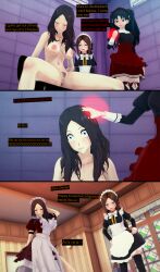 cyanstargazer fate/grand_order fate/stay_night fate_(series) femsub happy_trance large_breasts leonardo_da_vinci_(fate) leonardo_da_vinci_(rider)_(fate) maid nipples rin_tohsaka text