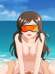 artist_request bottomless breasts brown_hair empty_eyes femsub happy_trance hypnotic_accessory long_hair maledom nude open_mouth penis pussy_juice sex shiho_kitazawa tech_control the_idolm@ster topless vaginal very_long_hair visor