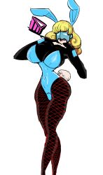  breasts bunny_ears bunny_girl bunnysuit clothed control_indicator corruption costume drool femsub gameplay_mechanics gguy123 hypnotic_mask large_breasts mask open_mouth original patricia_jefferson/magitech_yellow_(drgnmastralex) persona_(series) persona_5 possession shadow_bunny tagme 