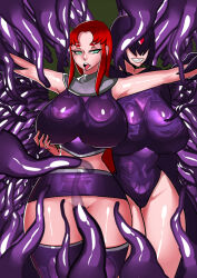 alien alien_girl bondage breasts corruption dc_comics empty_eyes femdom femsub groping holding_breasts huge_breasts leotard long_hair open_mouth raven red_hair sex short_hair starfire super_hero teen_titans tentacle_sex tentacles tongue tongue_out vaginal zxc