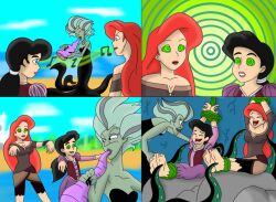 ariel comic disney feet femdom femsub happy_trance melody_(the_little_mermaid) morgana_(the_little_mermaid) spiral_eyes the_little_mermaid ticklehypno tickling zombie_walk
