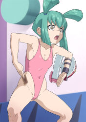 body_control empty_eyes femsub green_hair hai_(h81908190) haigure leotard luna swimsuit yu-gi-oh! yu-gi-oh!_5d&#039;s