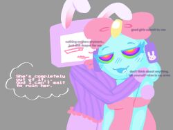  dandy's_world dialogue drool happy_trance headphones kaa_eyes poppy_(dandy's_world) vee_(dandy's_world) 