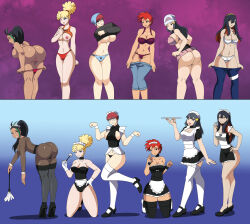  alternate_costume ass ass_focus bebe_(pokemon) before_and_after bent_over black_hair blonde_hair blue_hair bodysuit breasts carmine_(pokemon) cleavage clothed_exposure dawn dlobo777 dress exposed_chest feather_duster female_only femsub green_hair hair_ornament happy_trance hat jeans kneeling large_ass large_breasts large_hips long_hair maid maid_headdress multicolored_hair multiple_girls multiple_subs nemona_(pokemon) nintendo nipples orange_hair panties penny_(pokemon) pokemon pokemon_(anime) pokemon_diamond_pearl_and_platinum pokemon_scarlet_and_violet ponytail posing presenting pussy shirt_lift short_hair sideboob skirt_lift thighhighs thong tray underboob underwear undressing zoey_(pokemon) 