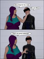 3d bbw comic dialogue fat female_only femdom femsub glasses rubber text theheckle