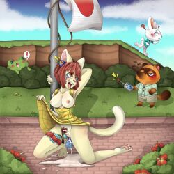 animal_crossing antenna blush breasts breasts_outside bunny_girl cat_girl dildo eye_roll felicity_(animal_crossing) femsub frog furry garter kneeling maledom mortimer_todd nintendo no_panties non-human_feet open_clothes open_mouth pubic_hair pussy pussy_juice raccoon_boy remote_control ruby_(animal_crossing) sex_toy skirt skirt_lift story tears tom_nook tongue tongue_out vibrator