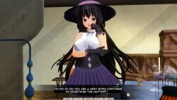  3d absurdres black_eyes black_hair custom_maid_3d_2 hard_translated long_hair swallow774 witch witch_hat 