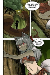 bikini caption comic disney ewder genderswap kaa long_hair mowgli personification snake the_jungle_book underboob white_hair wolf_girl