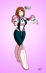  alerith androgynous_dom blush breasts brown_hair chin_hold femsub happy_trance hypnotized_walking my_hero_academia ochaco_uraraka pendulum phantom_hand purple_background short_hair signature simple_background smile sparkle zombie_walk 