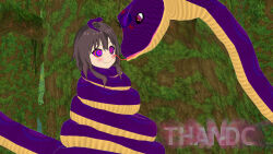  3d brown_hair femsub happy_trance kono_subarashii_sekai_ni_shukufuku_wo! megumin_(konosuba) short_hair smile snake thandc 