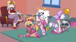 age_regression antenna bonnet diaper femdom femsub furry glowing_eyes happy_trance lanolin_the_sheep lev0na long_skirt pacifier sonic_the_hedgehog_(series) tangle_the_lemur tech_control unaware vanilla_the_rabbit whisper_the_wolf