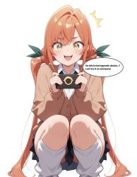 ai_art blonde_hair blush dialogue karane_inda school_uniform text the_100_girlfriends_who_really,_really,_really,_really,_really_love_you twintails