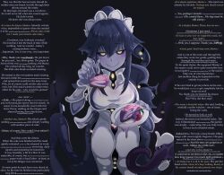  altered_perception bell_orgel cake caption eldritch femdom looking_at_viewer maid malesub manip monster_girl monster_girl_encyclopedia pov_sub shoggoth_(monster_girl_encyclopedia) smile stewarone_(manipper) text unaware 