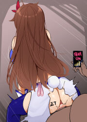  anus ass body_writing brown_hair condom condom_accessories fangosuta femsub from_behind hair_ornament hololive hypnotic_app long_hair maledom penis pussy sex sora_tokino tech_control text thighhighs torn_clothes translation_request used_condom vaginal virtual_youtuber 