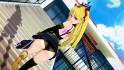  3d ass blonde_hair ereshkigal_(fate/grand_order) fate/grand_order fate_(series) female_only femsub from_behind gloves glowing glowing_eyes hair_ribbon happy_trance heart heart_eyes hypnotic_tattoo jewelry koikatsu! long_hair looking_at_viewer manip opera_gloves qian_(manipper) red_eyes ribbon shoes smile solo standing symbol_in_eyes tattoo thighhighs thighs twintails 