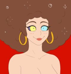 afro animated animated_gif blush bottomless breasts brown_hair cleavage female_only femsub happy_trance kaa_eyes maelle_palvin nude original plsgts smile topless 