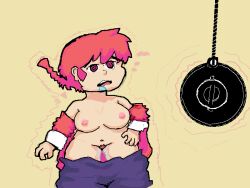 bimbofication breast_expansion drool fm400 hypnotic_accessory pubic_hair ranma_1/2 ranma_saotome red_hair symbol_in_eyes undressing